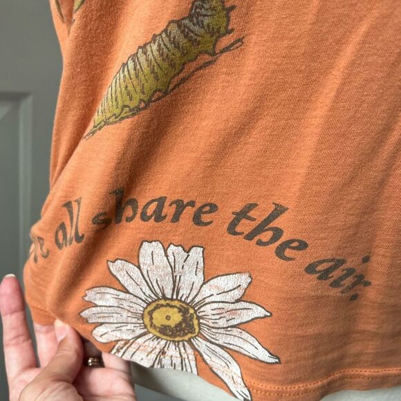 Daydreamer x Free People Butterfly Cropped Muscle Tee Size Large - Picture 3 of 7